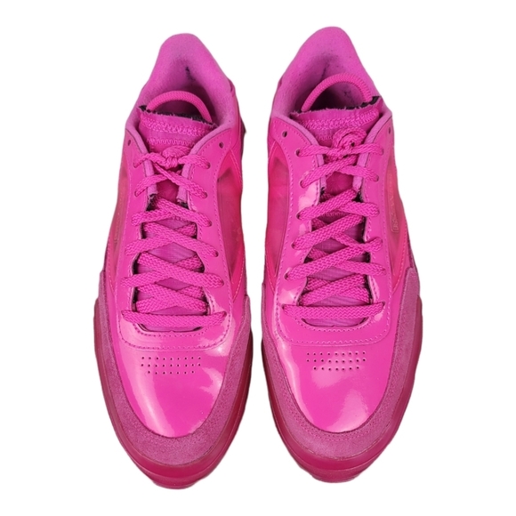 Reebok x Cardi B Club C Dynamic Pink Patent Leather Sneakers Women’s 9 - Picture 1 of 10